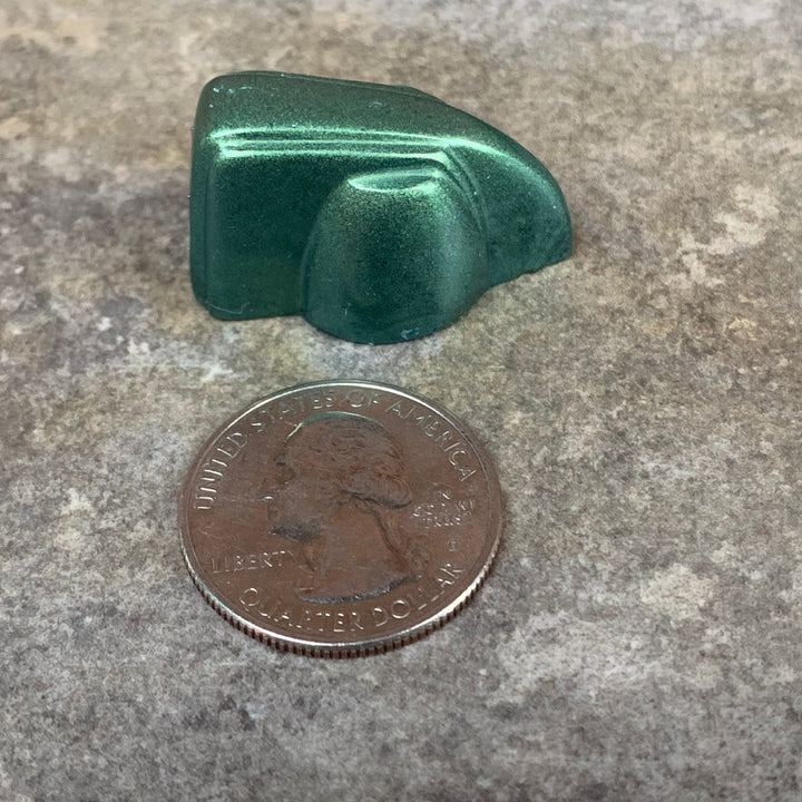 Deco-Wedge Knob with Set Screw - Metallic Green